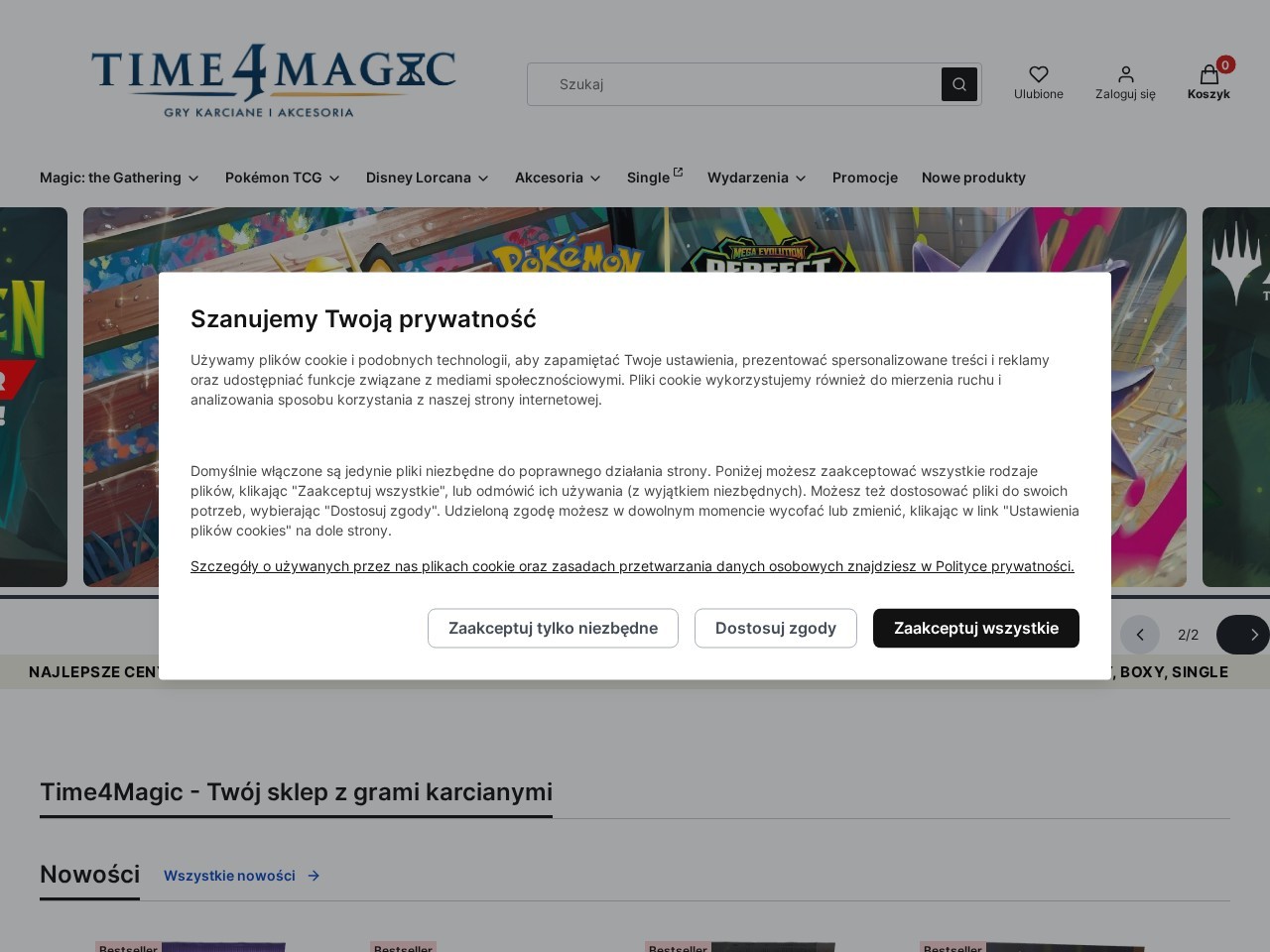 Sklep Time4Magic - Magic: The Gathering - Pokemon - Gry Karciane — Website Preview