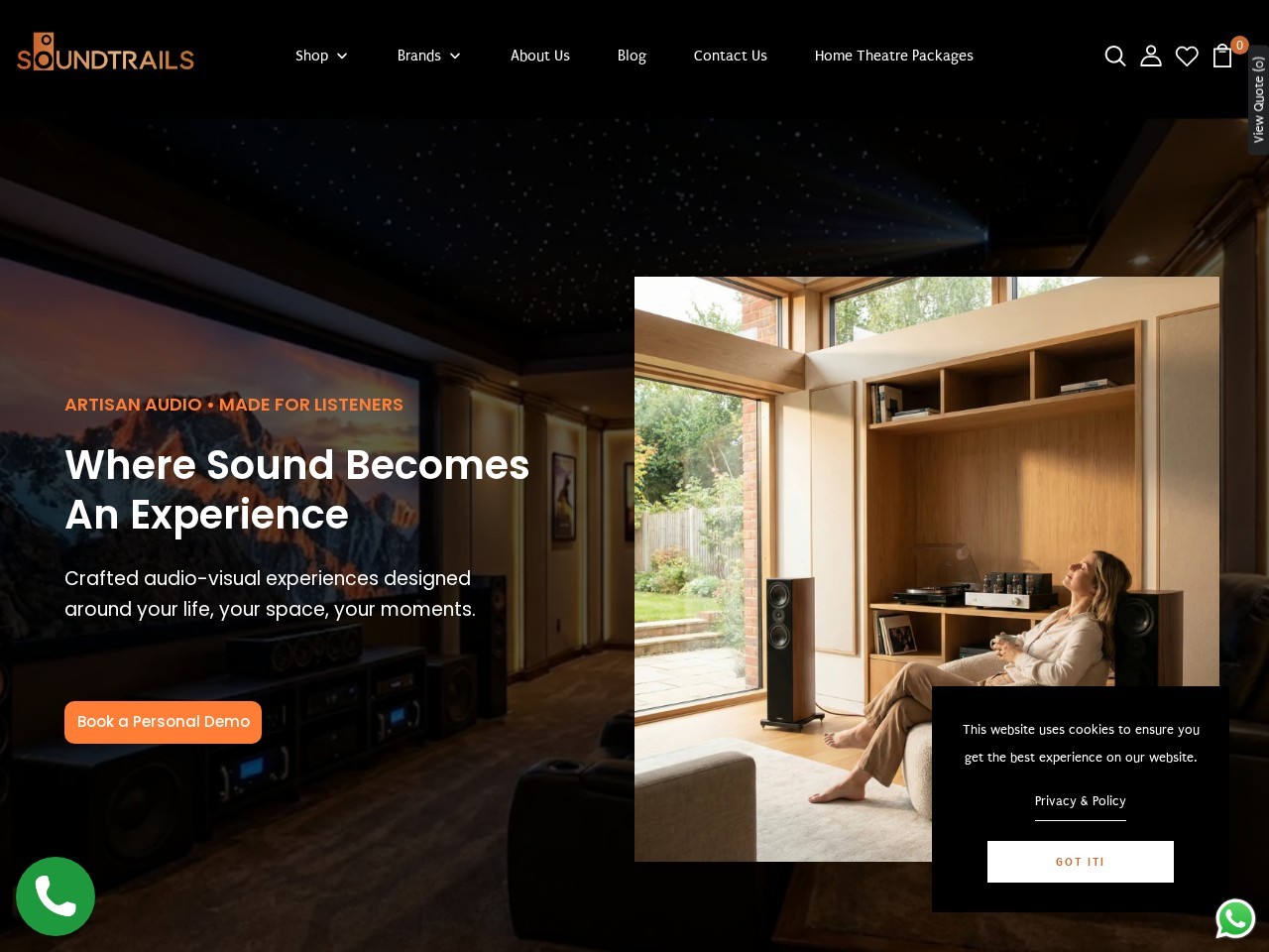 SoundTrails - HiFi Audio Video Solutions | Home Theatre Solutions — Website Preview