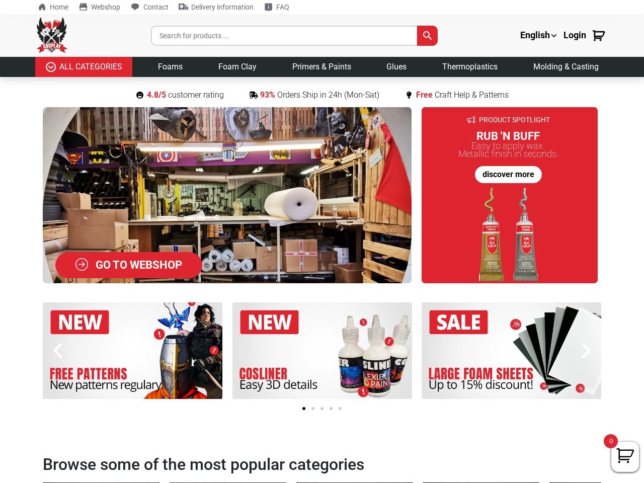 Cosplay Shop: Select Style — Website Preview