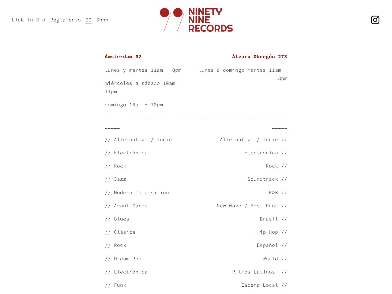 99 Records — Website Preview