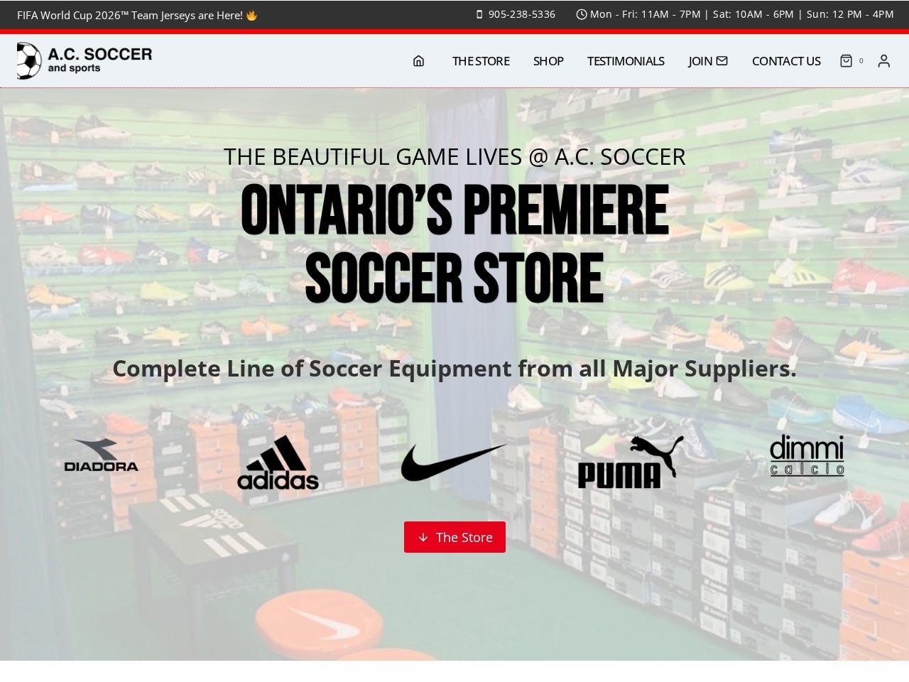A. C. SOCCER and sports — Website Preview