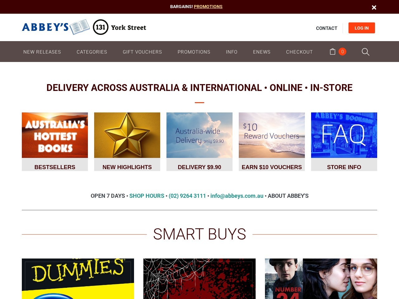 Abbey's Bookshop — Website Preview