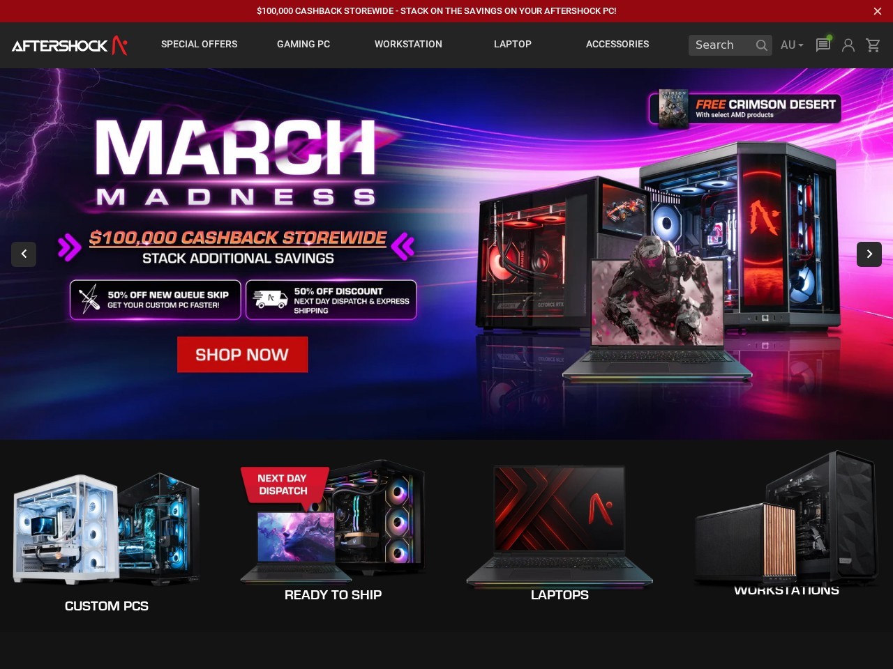 Aftershock PC — Website Preview