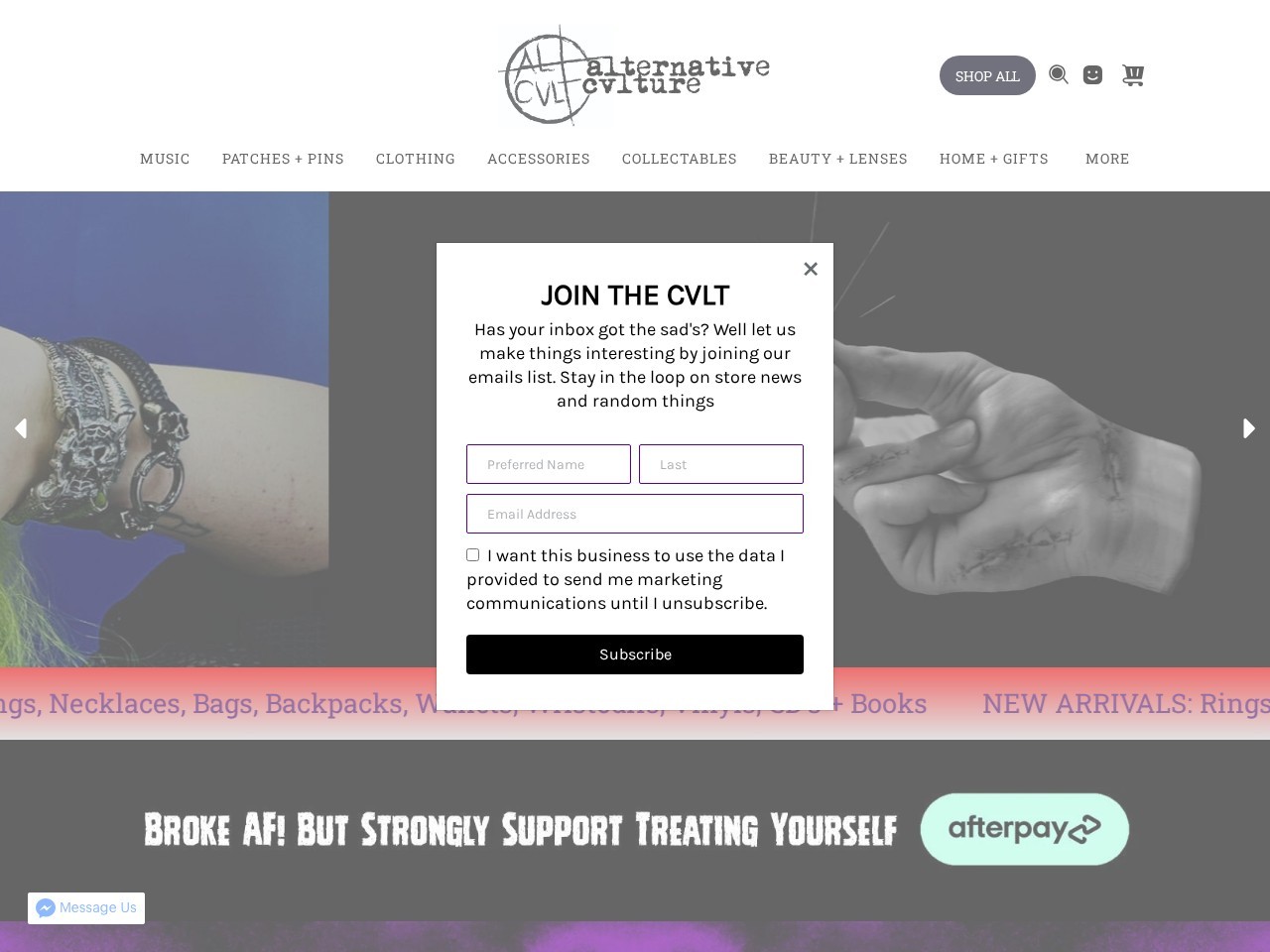 ALT CVLT — Website Preview