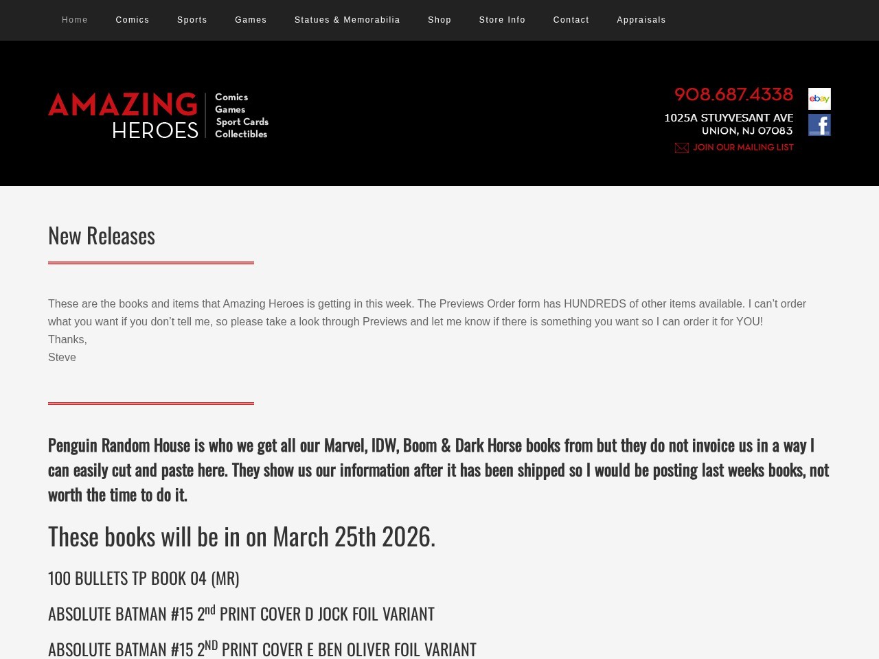 Amazing Heroes — Website Preview