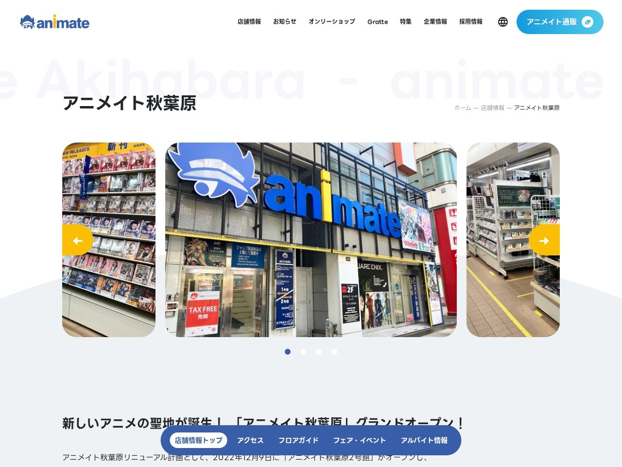 Animate Akihabara — Website Preview