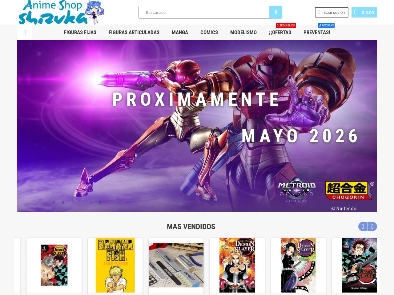 Anime Shop Shizuka — Website Preview