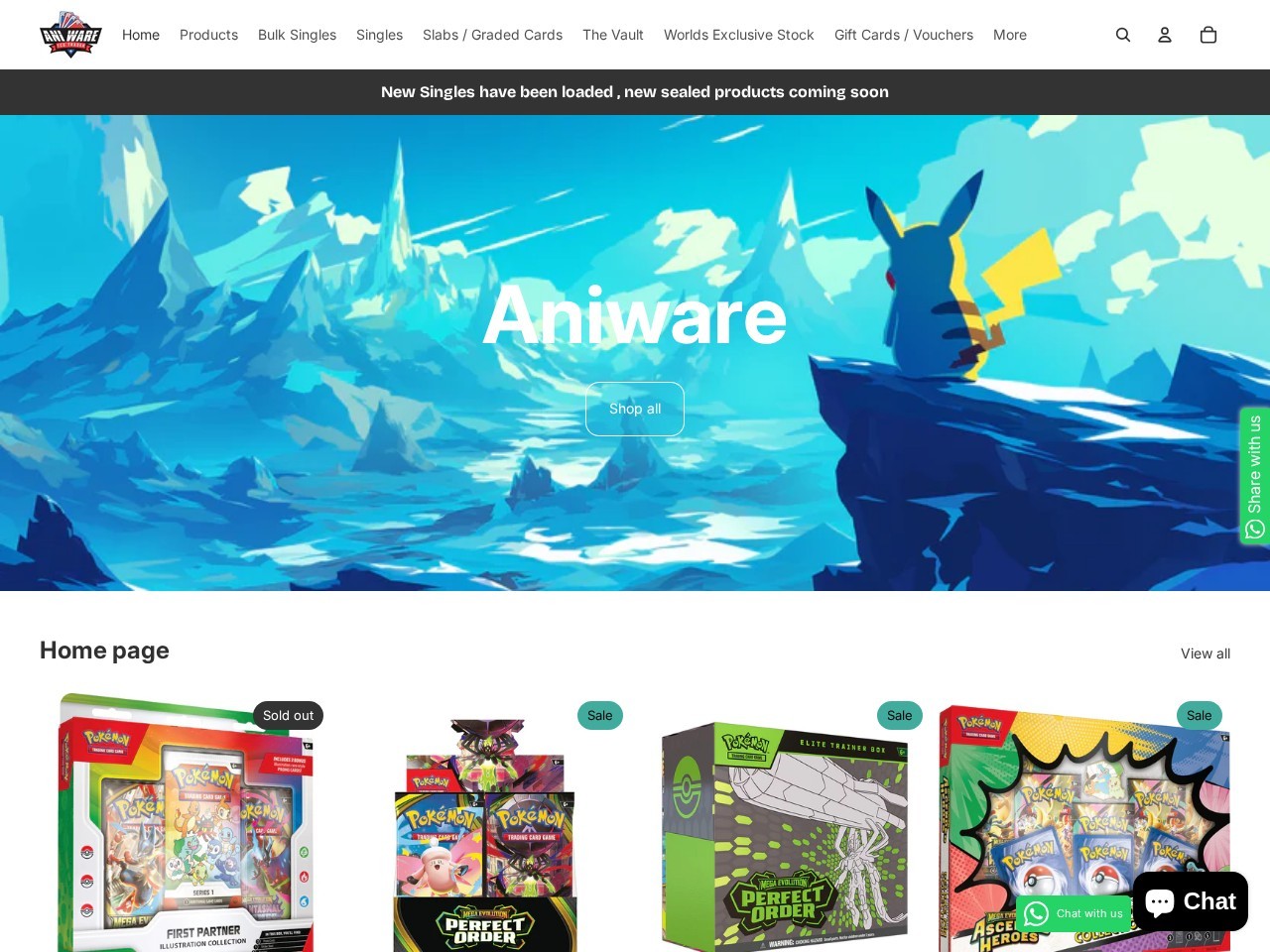 Aniware TCG — Website Preview