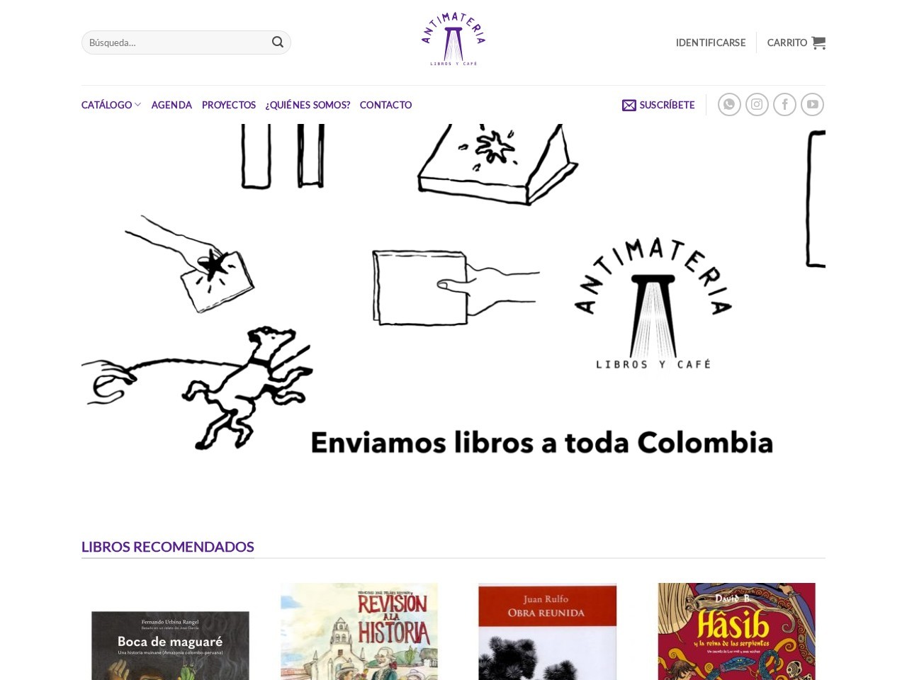 Antimateria Libros y Café — Website Preview