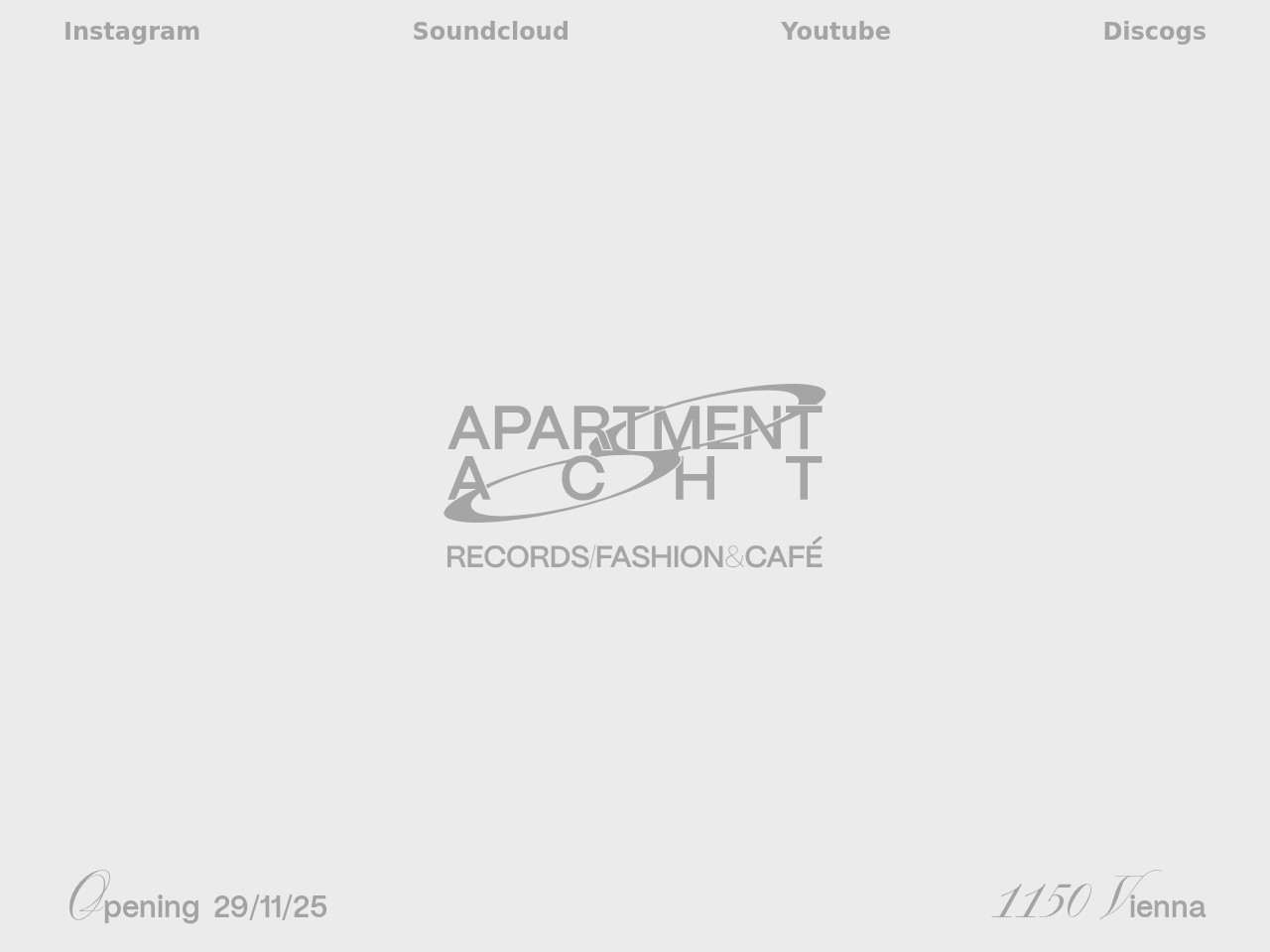 Apartment Acht – Records, Vintage & Café — Website Preview