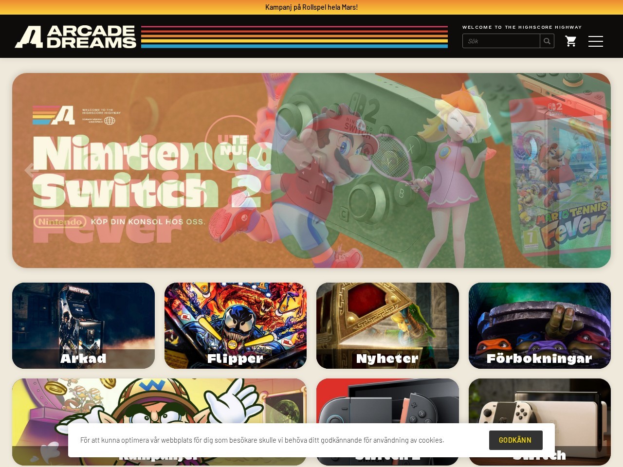 Arcade Dreams — Website Preview