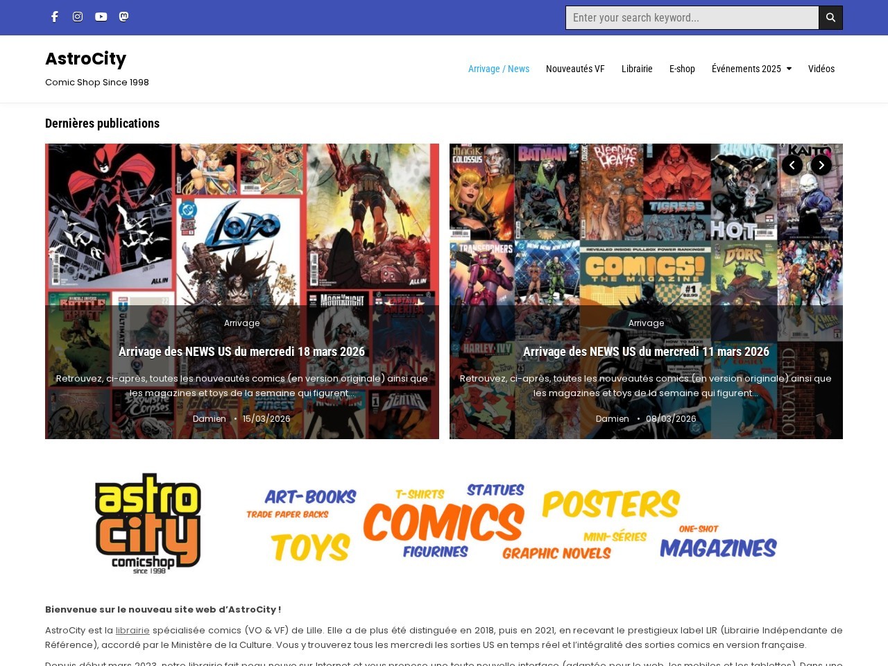 AstroCity Comic Shop — Website Preview