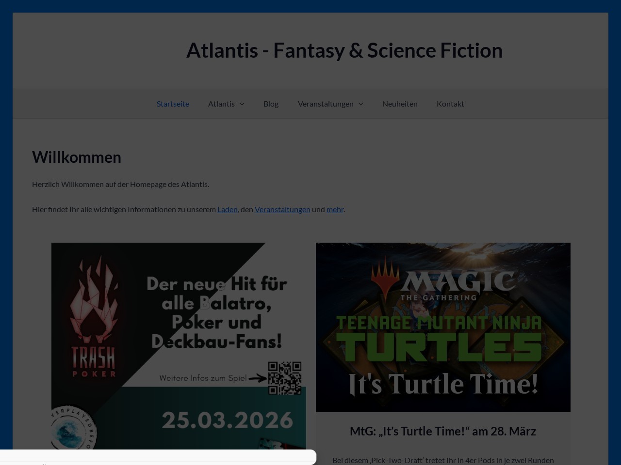 Atlantis - Fantasy and Science Fiction — Website Preview