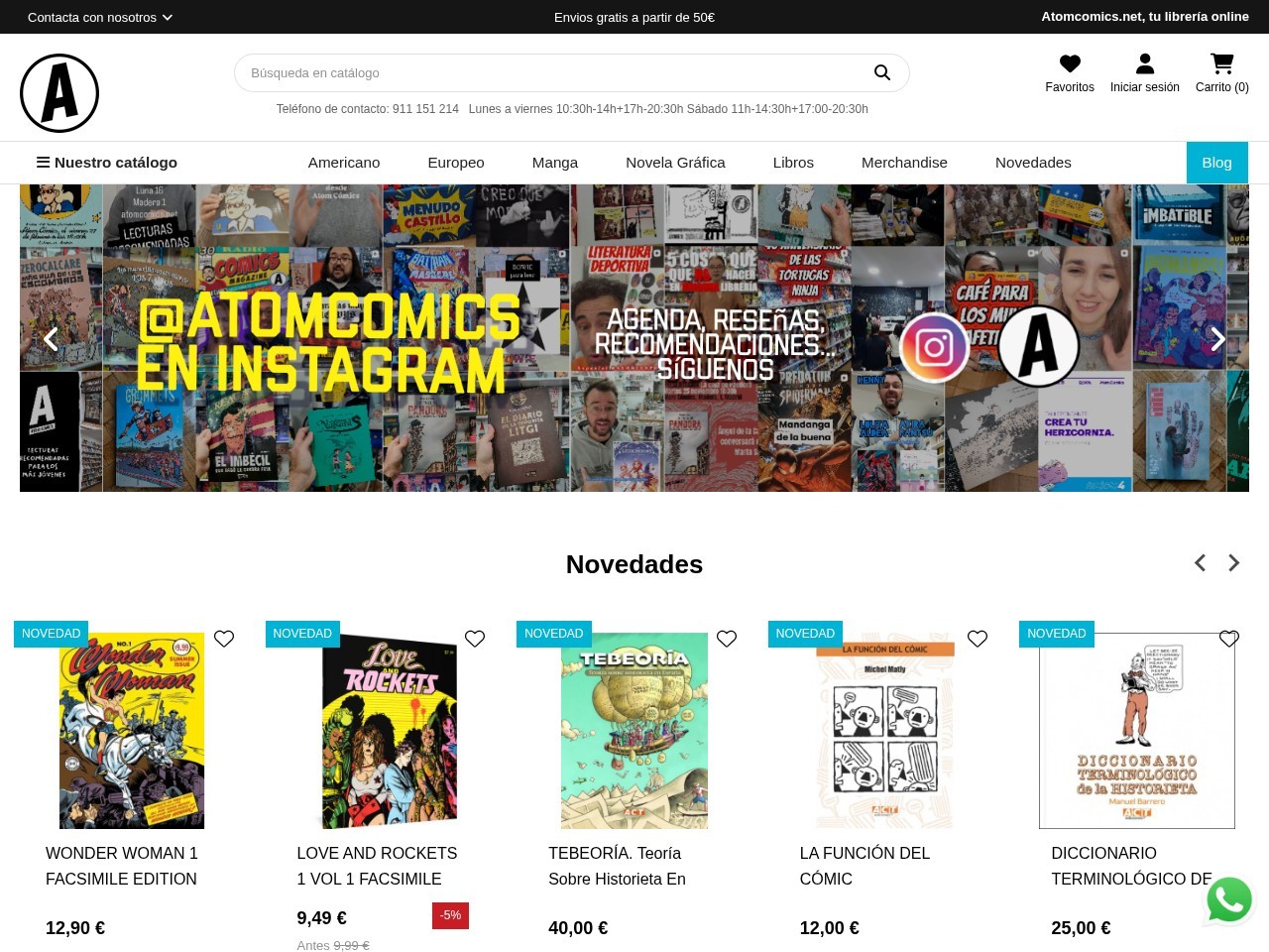 Atom Cómics — Website Preview