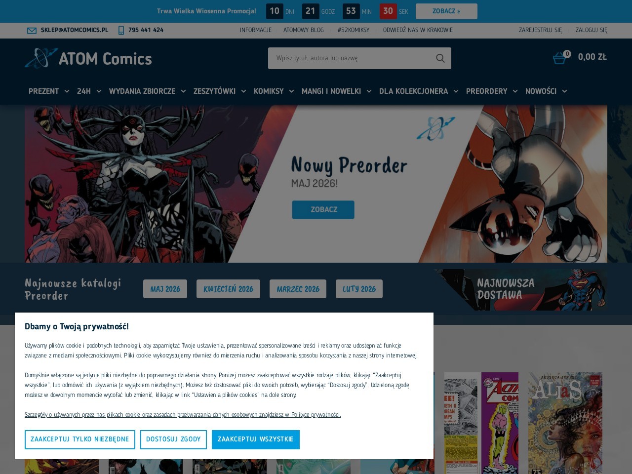 ATOM Comics - Sklep z Komiksami — Website Preview