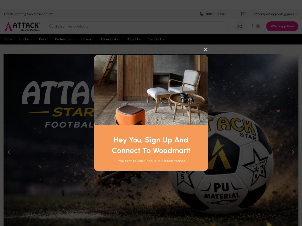 Attack Sporting Goods — Website Preview