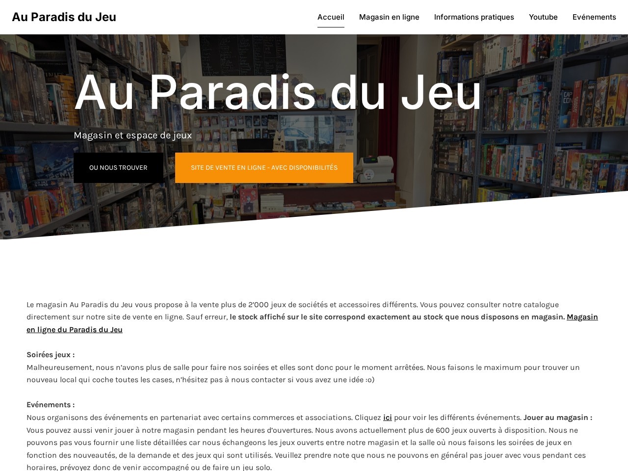 Au Paradis du Jeu โ Website Preview