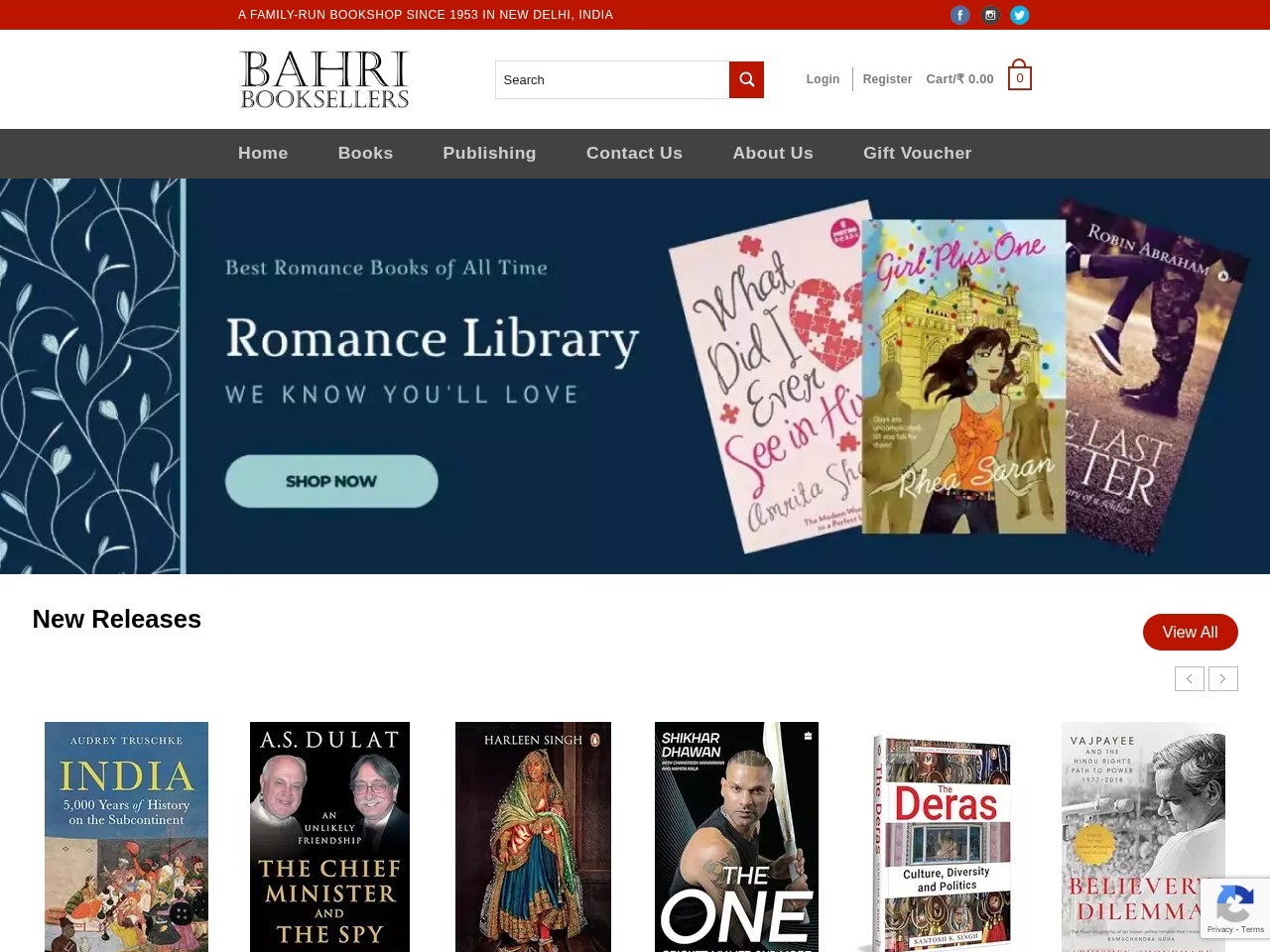Bahrisons Booksellers — Website Preview