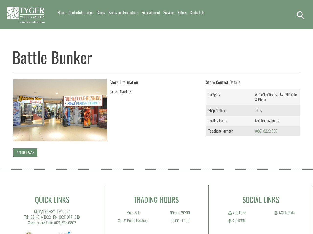 Battle Bunker — Website Preview