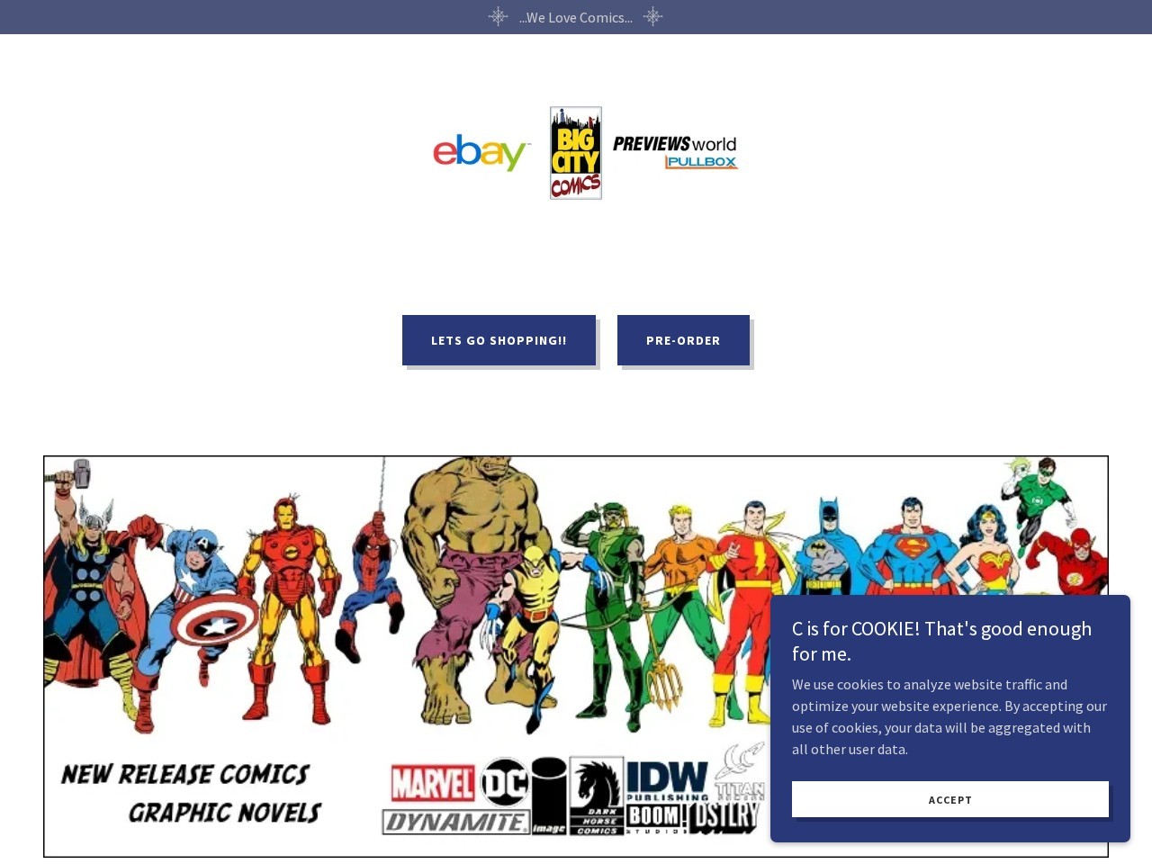 Big City Comics — Website Preview