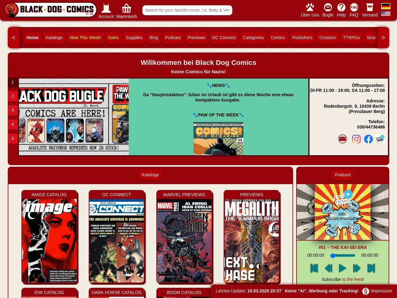 Black Dog Comics — Website Preview