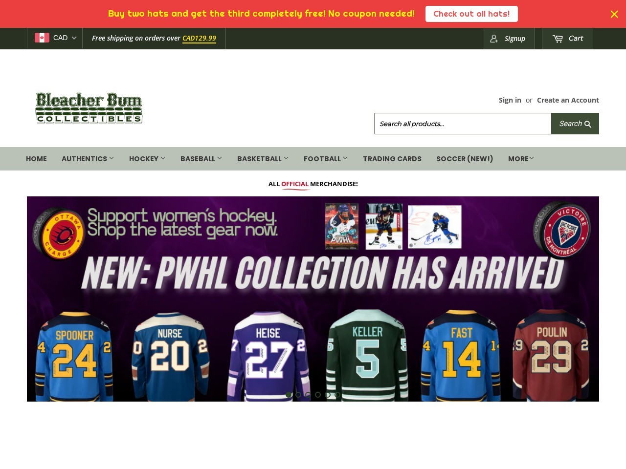Bleacher Bum Collectibles — Website Preview