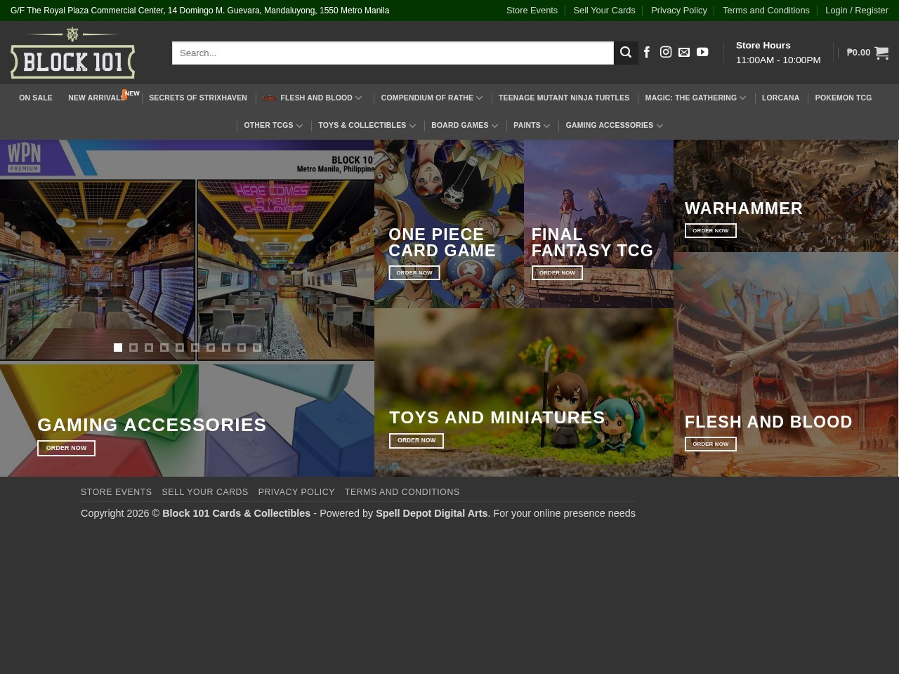 Block 101 Hobbies Store — Website Preview