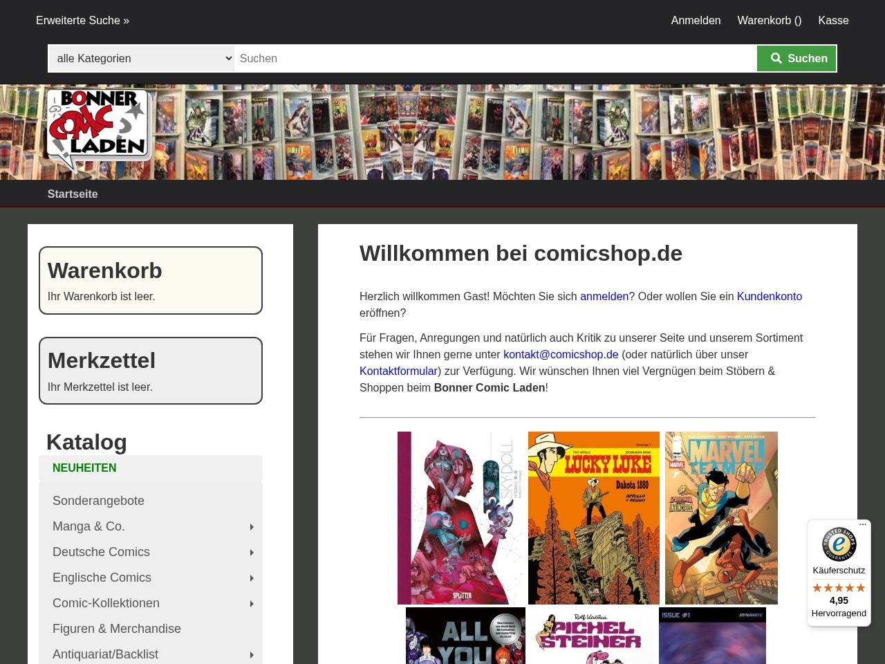 Bonner COMIC Laden GmbH — Website Preview