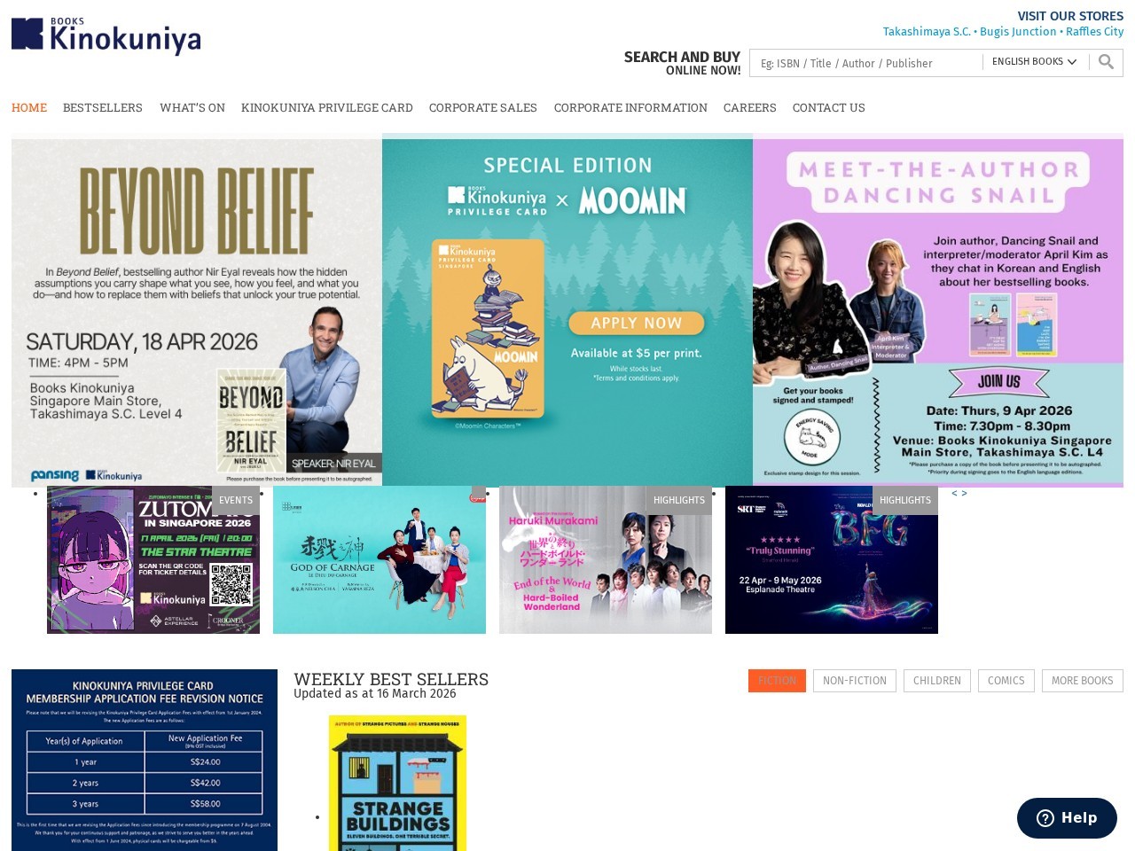 Books Kinokuniya Singapore Main Store — Website Preview
