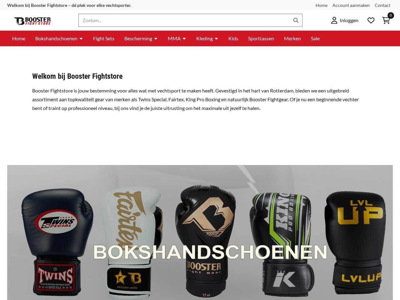 BOOSTER FIGHTSTORE — Website Preview