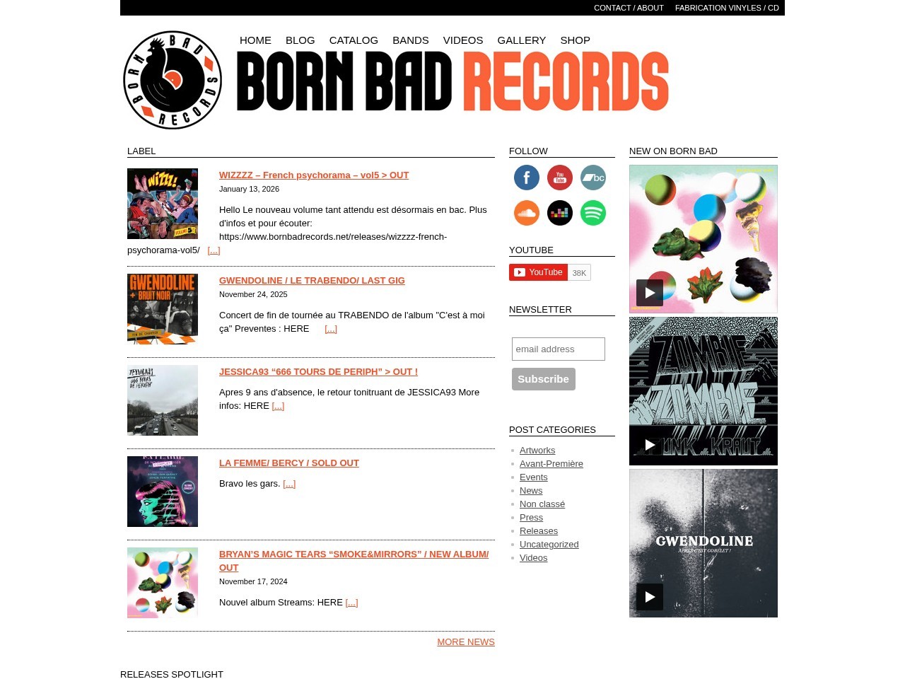 Born Bad Record Shop — Website Preview