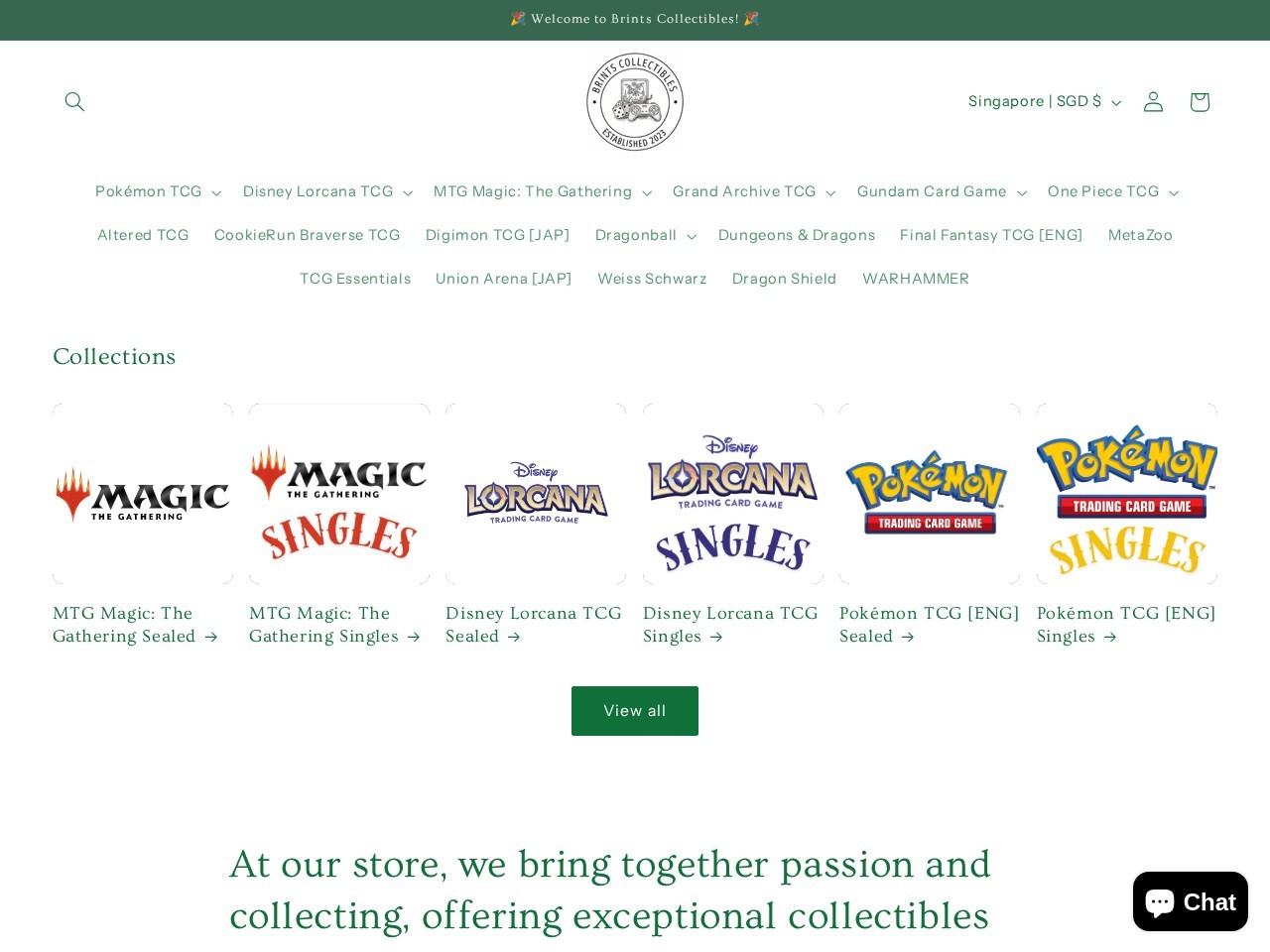 Brints Collectibles — Website Preview