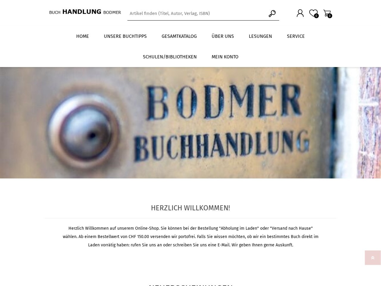 Buchhandlung Bodmer AG — Website Preview