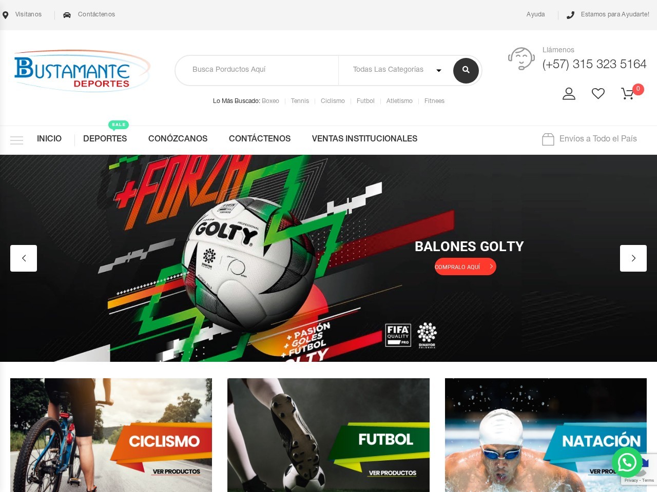 BUSTAMANTE DEPORTES- BUSFO SAS — Website Preview