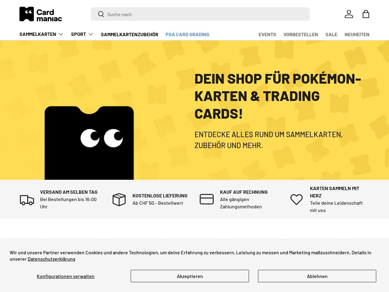 Cardmaniac.ch — Website Preview