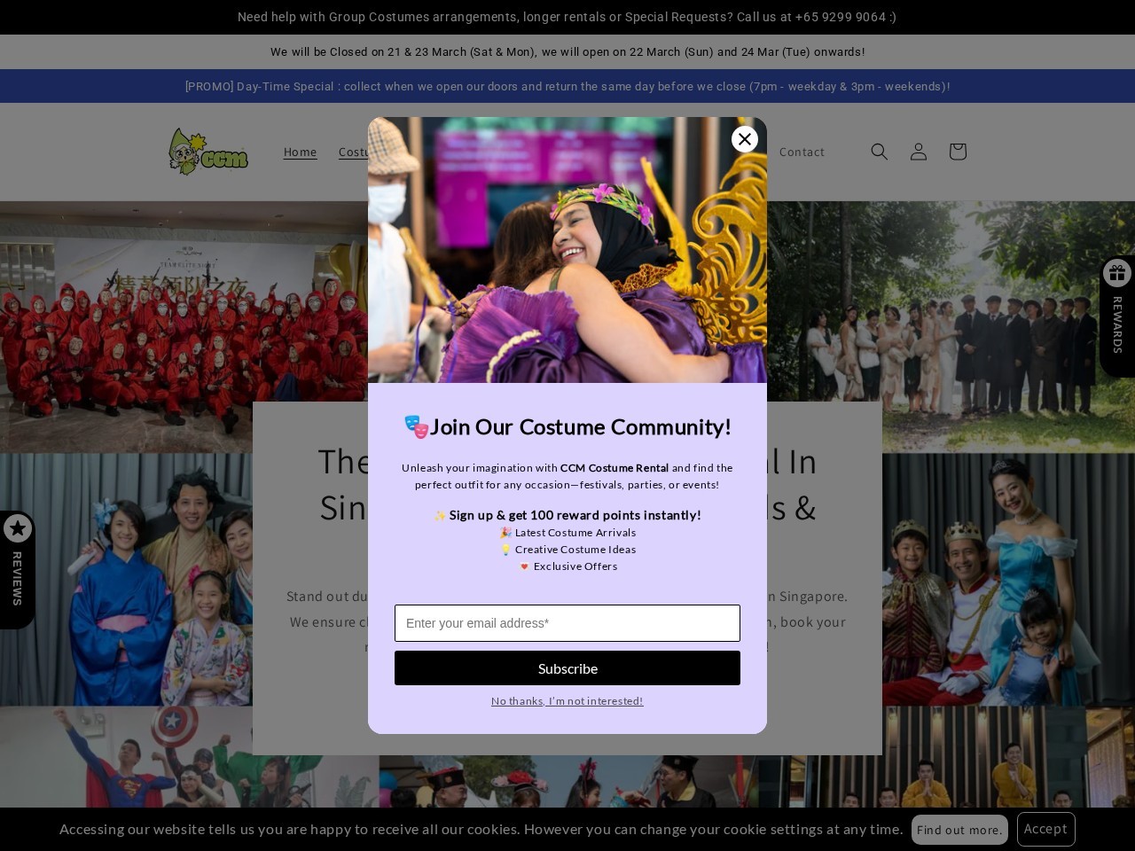 CCM Costume Rental - Customade Costume & Merchandise (CCM) — Website Preview