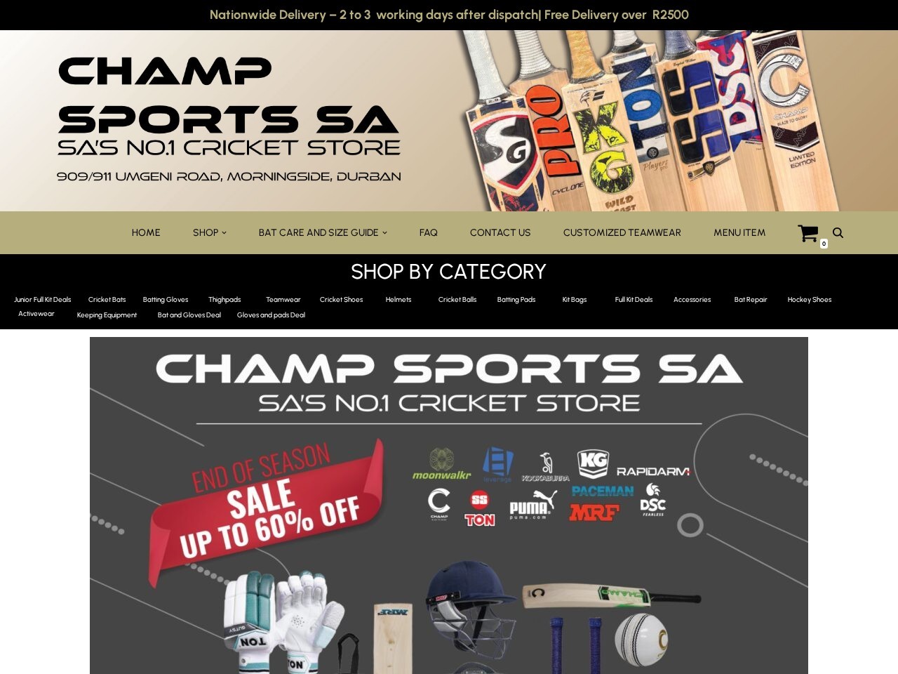 Champ Sports SA — Website Preview