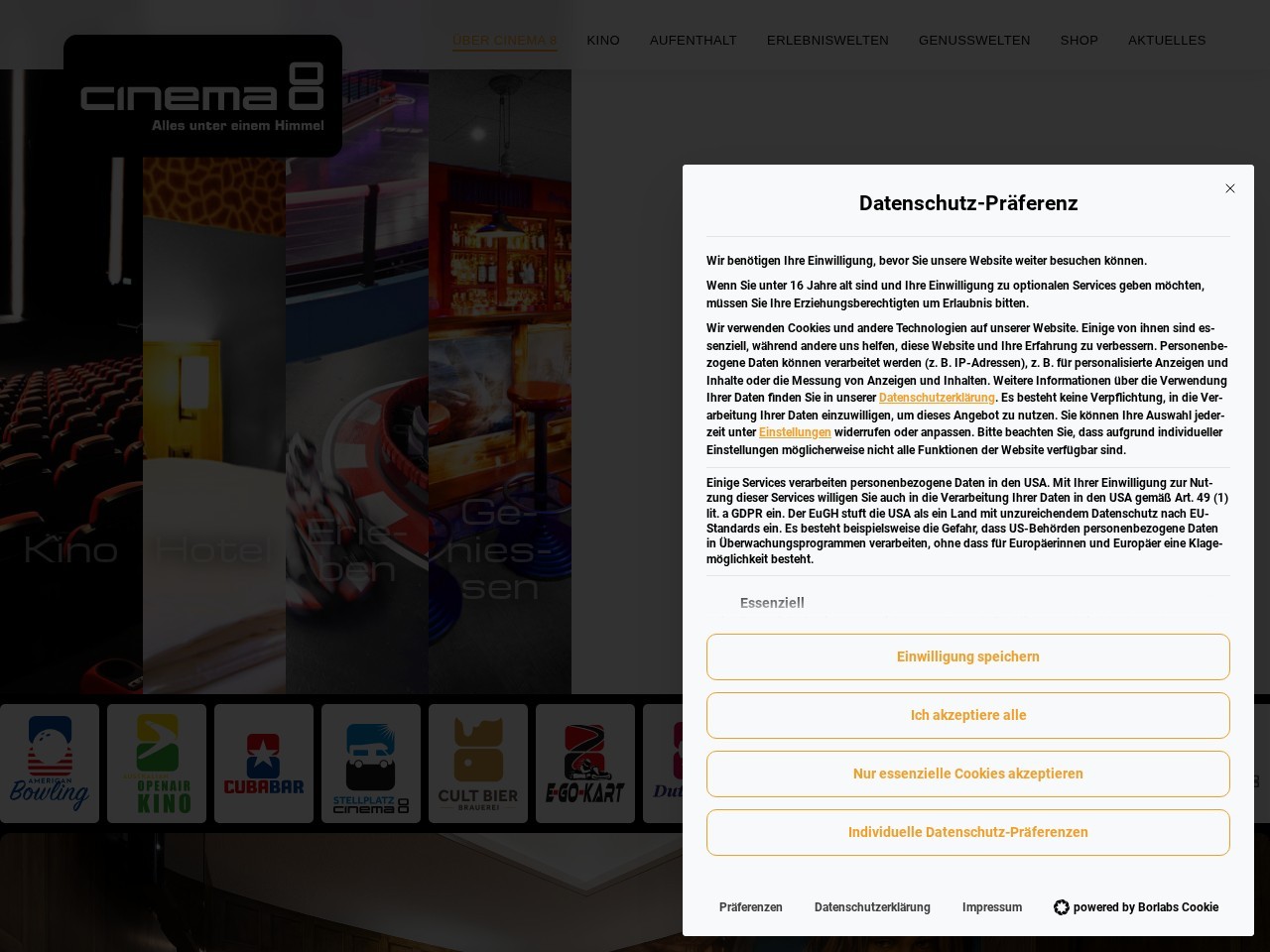 Cinema 8 — Website Preview