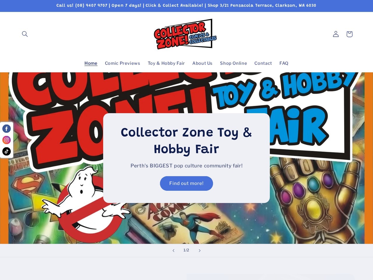 Collector Zone! Comics & Collectables — Website Preview