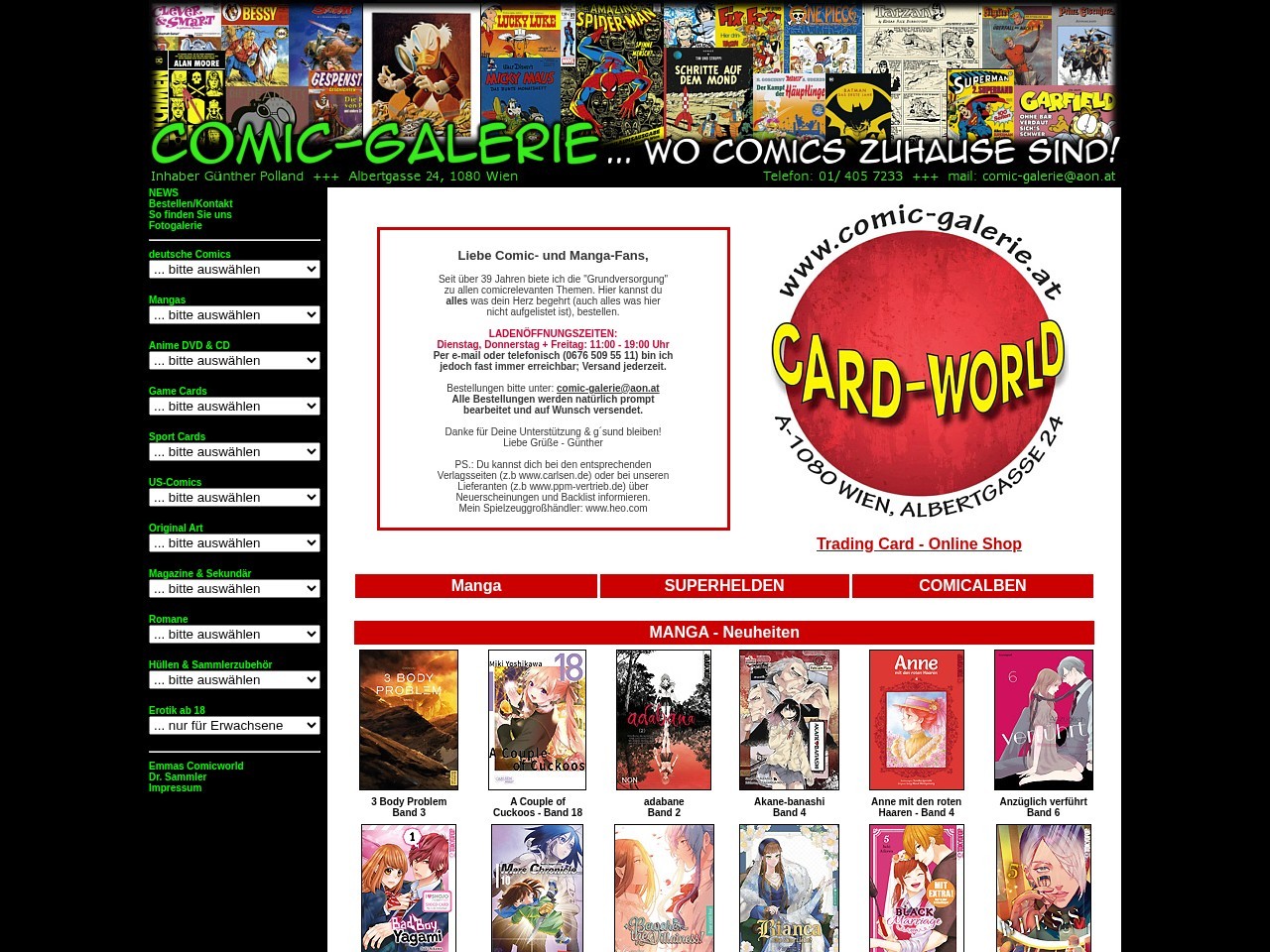 Comic-Galerie — Website Preview