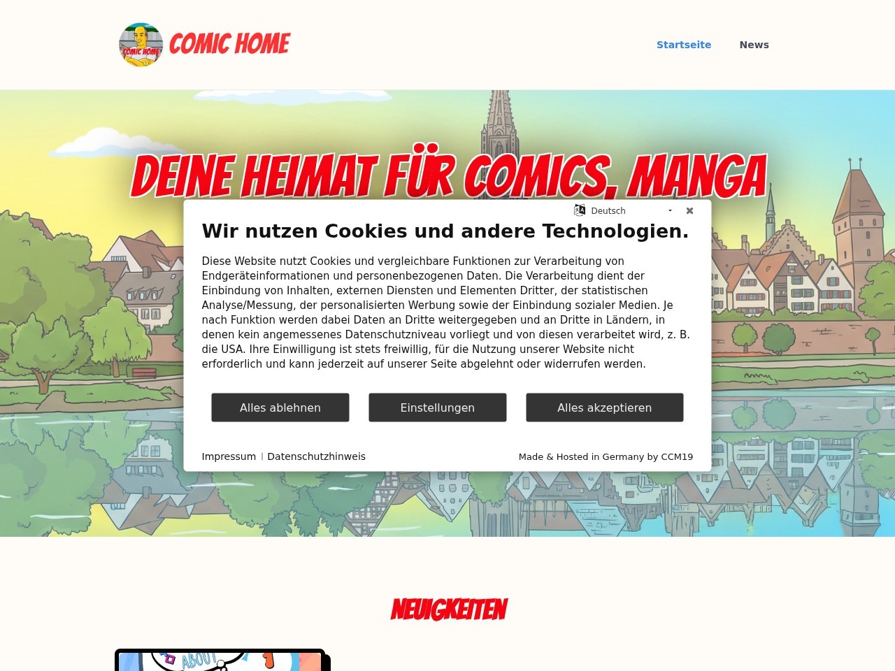 Comic Home — Website Preview