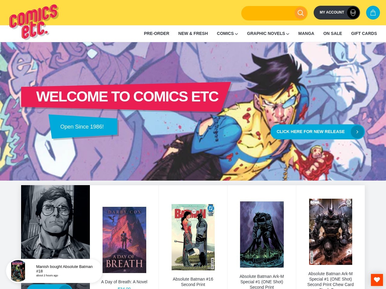 Comics Etc — Website Preview