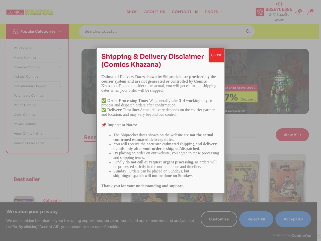 Comics Khazana — Website Preview