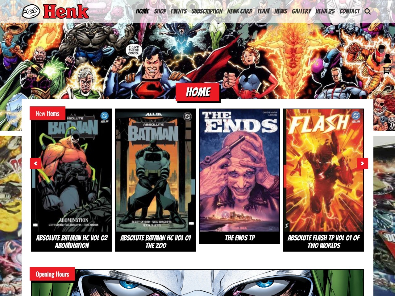 COMICS STORE — Website Preview