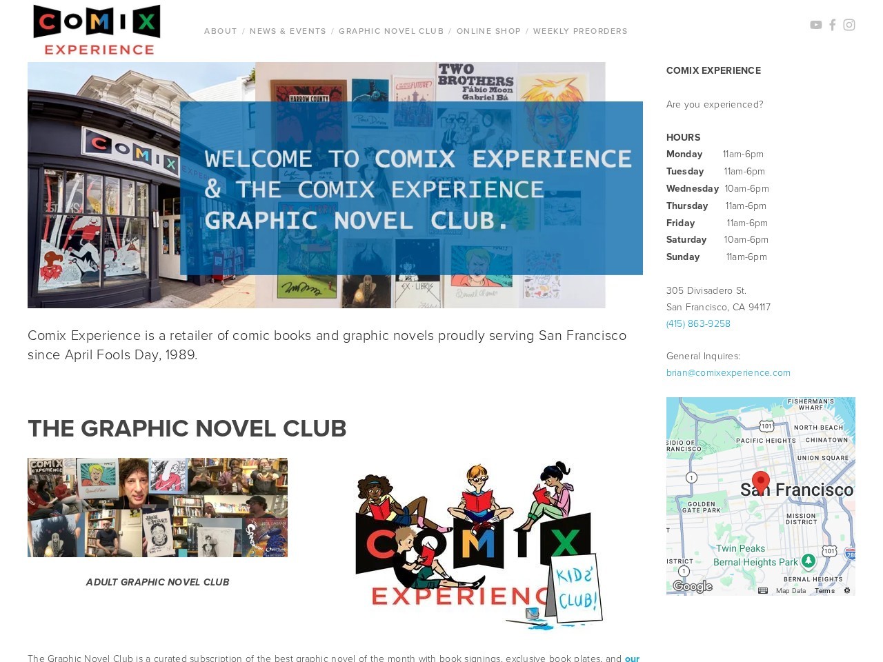 Comix Experience — Website Preview
