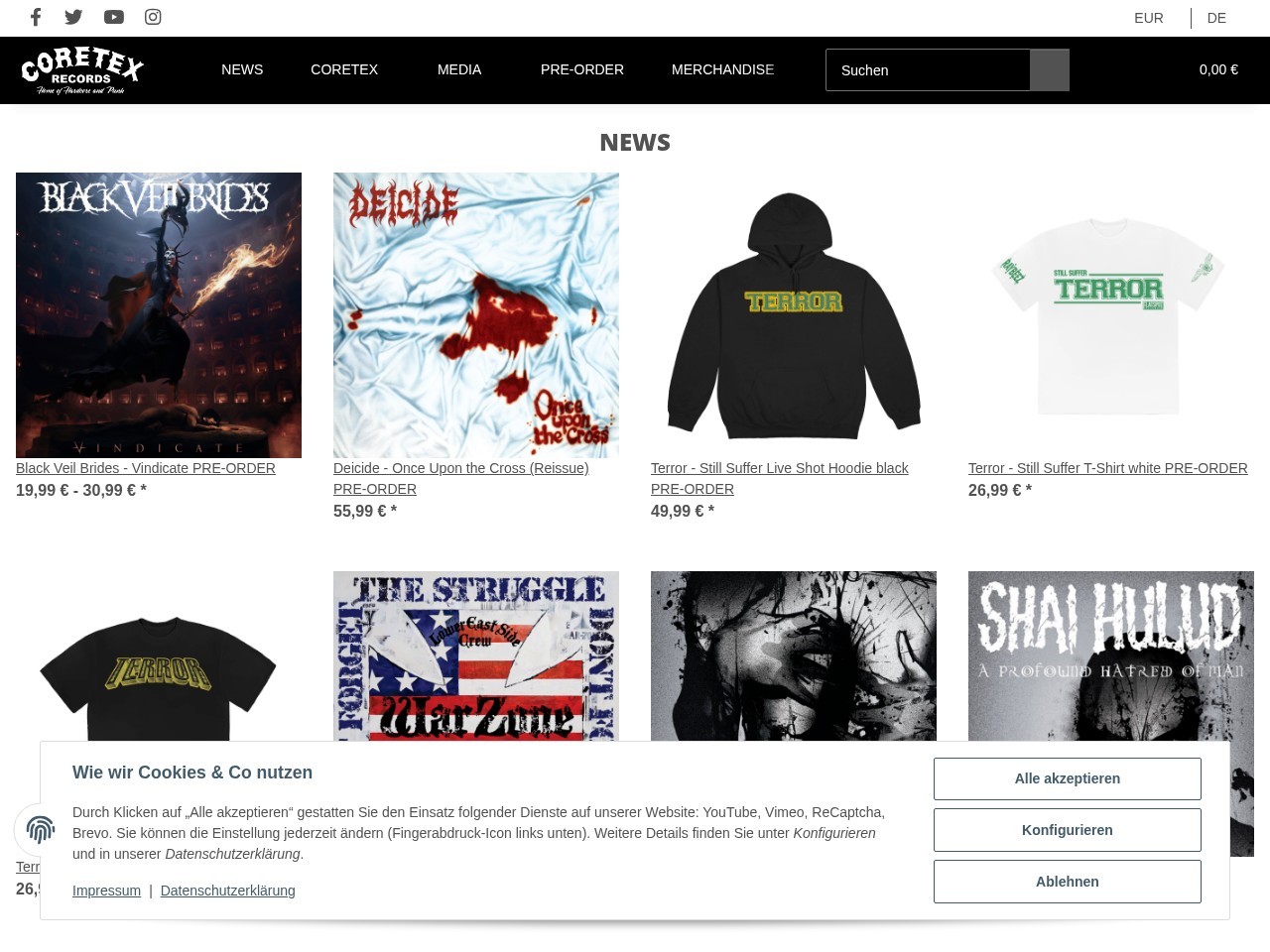 Coretex Records — Website Preview
