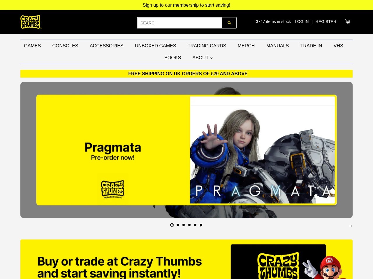 Crazy Thumbs — Website Preview