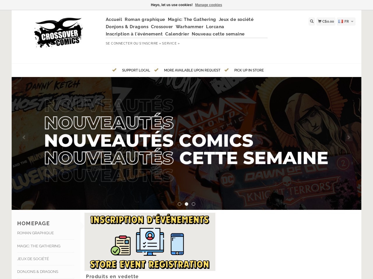 Crossover Comics — Website Preview