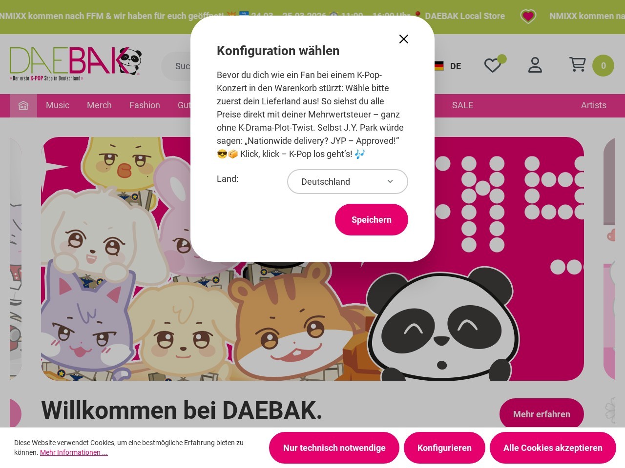 Daebak K-Pop Shop — Website Preview