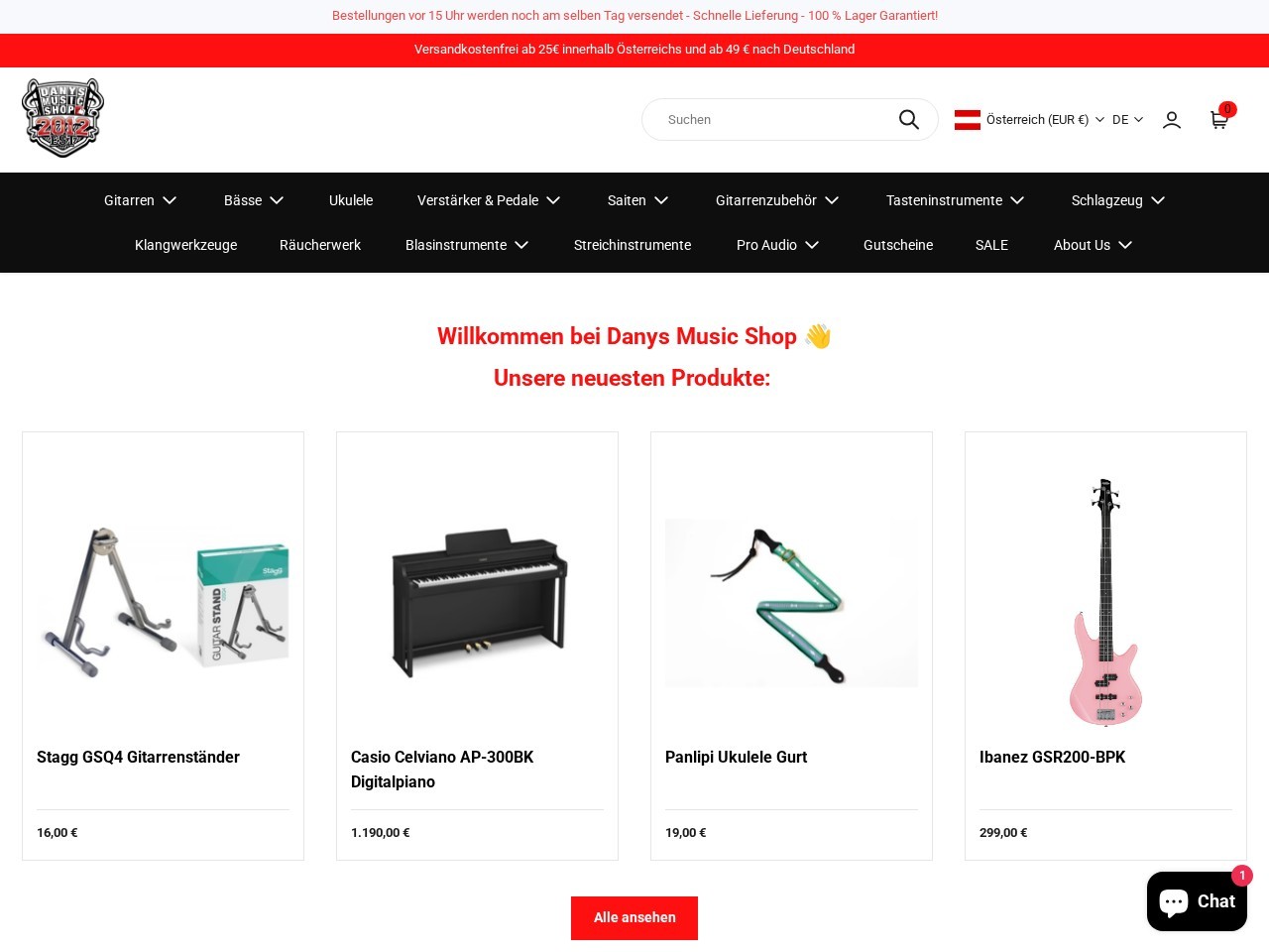 Dany´s Music Shop — Website Preview